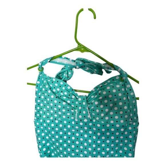 Croft & Barrow Women's Swimwear Tankini Top Turquoise Polka Dot 12 - Picture 3 of 6